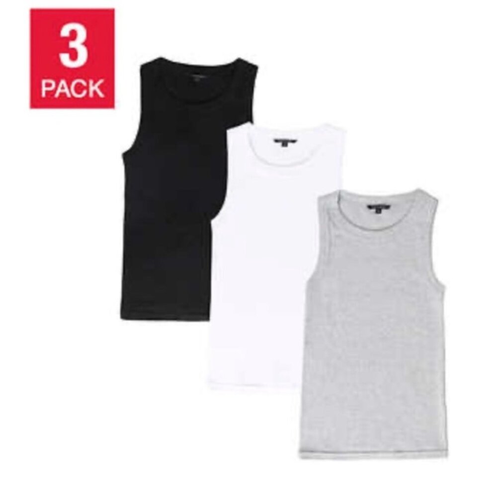 NEW Tahari Ribbed Crew Neck Tank Tops